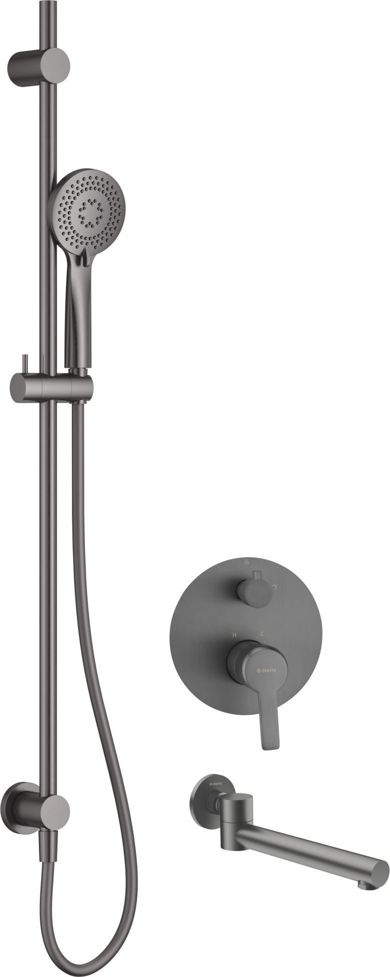 Zestaw prysznicowy Deante Zestaw prysznicowy podtynkowy z wylewką wannową