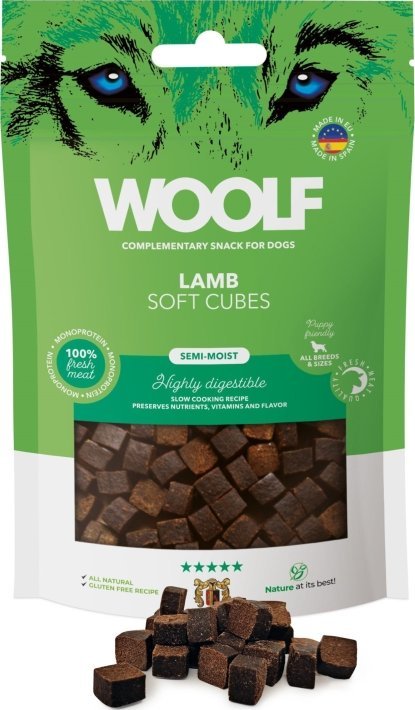 WOOLF Przysmak dla psa Woolf Soft Cubes Lamb Monoprotein 100g