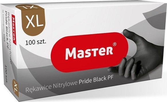 UN RÄKAWICE NITRYLOWE CZARNE MASTER PRIDE ROZMIAR XL