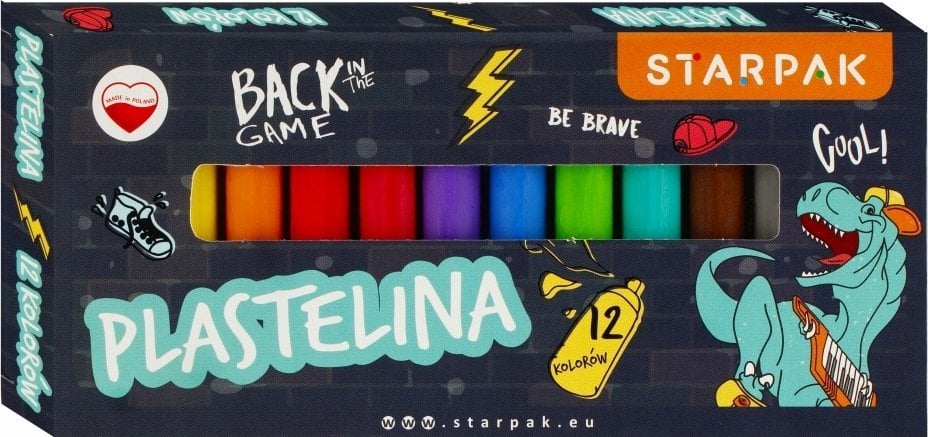 Starpak PLASTELINA 12KOL DINO SKATE STK PUD 1/40