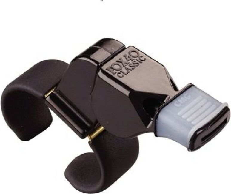 Fox GWIZDEK FOX 40 CLASSIC Z UCHWYTEM NA PALEC, czarny