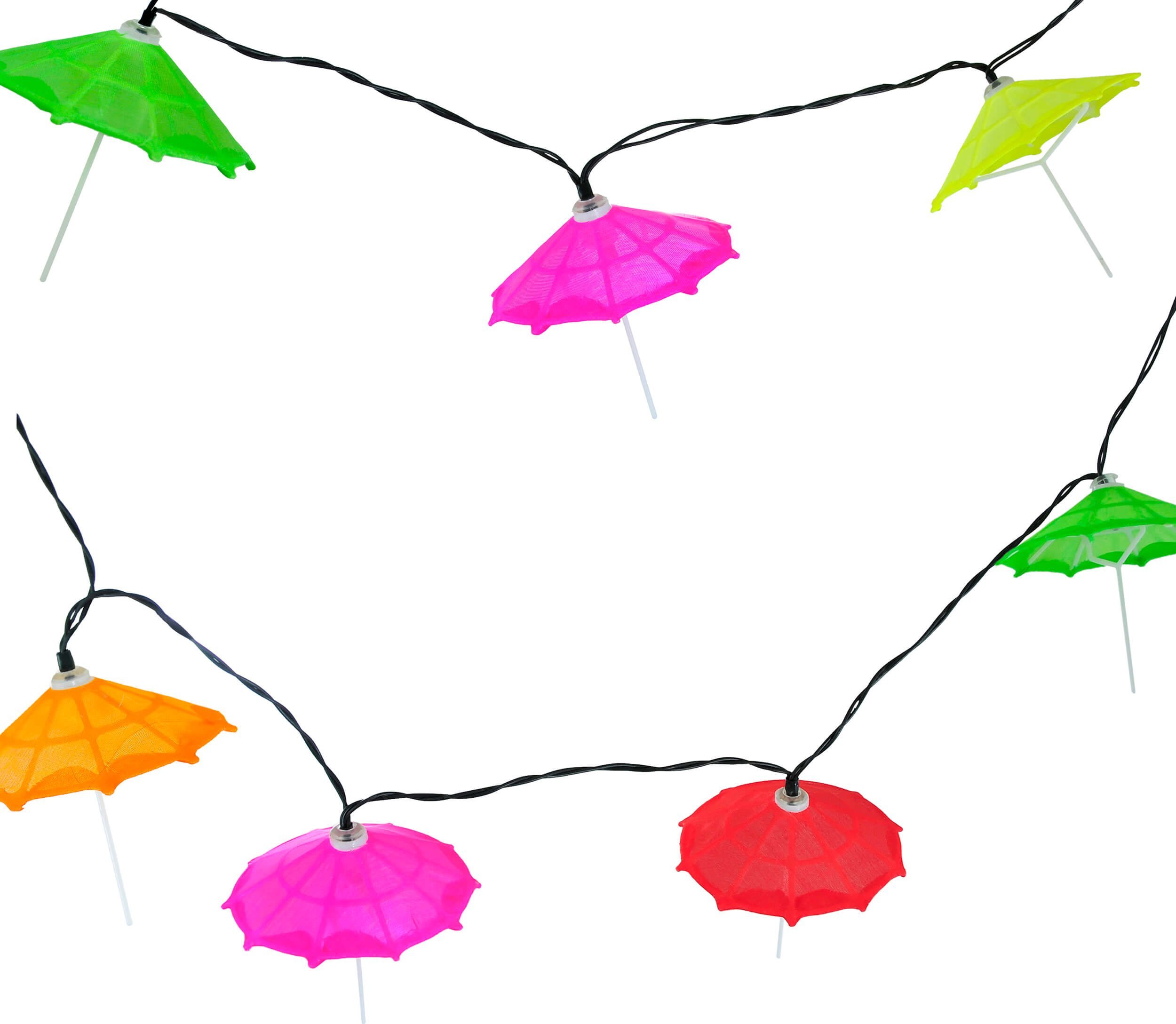 Polux Dekoracyjna girlanda parasolki solarne 10 LED IP44 3,8m zimne