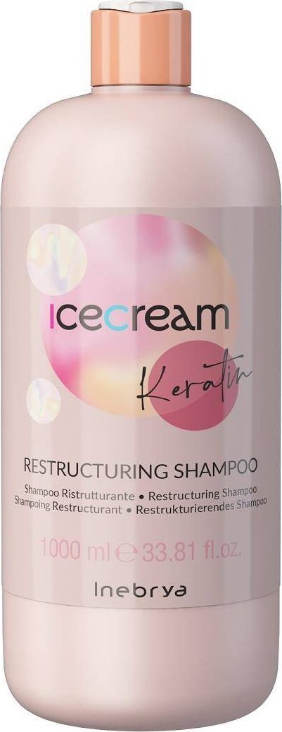 Inebrya Inebrya Ice Cream Keratin Regenerujący szampon do włosów z keratyną ,1000ml
