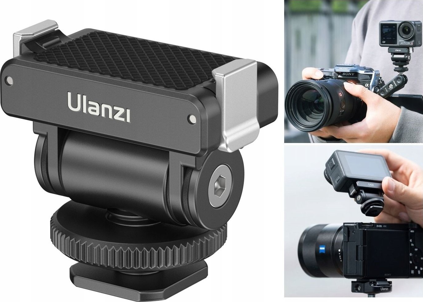 Ulanzi Adapter Uchwyt Mocowanie Głowica na 1/4 Stopka ISO do DJI ACTION 3 / 4 Ulanzi / CA22