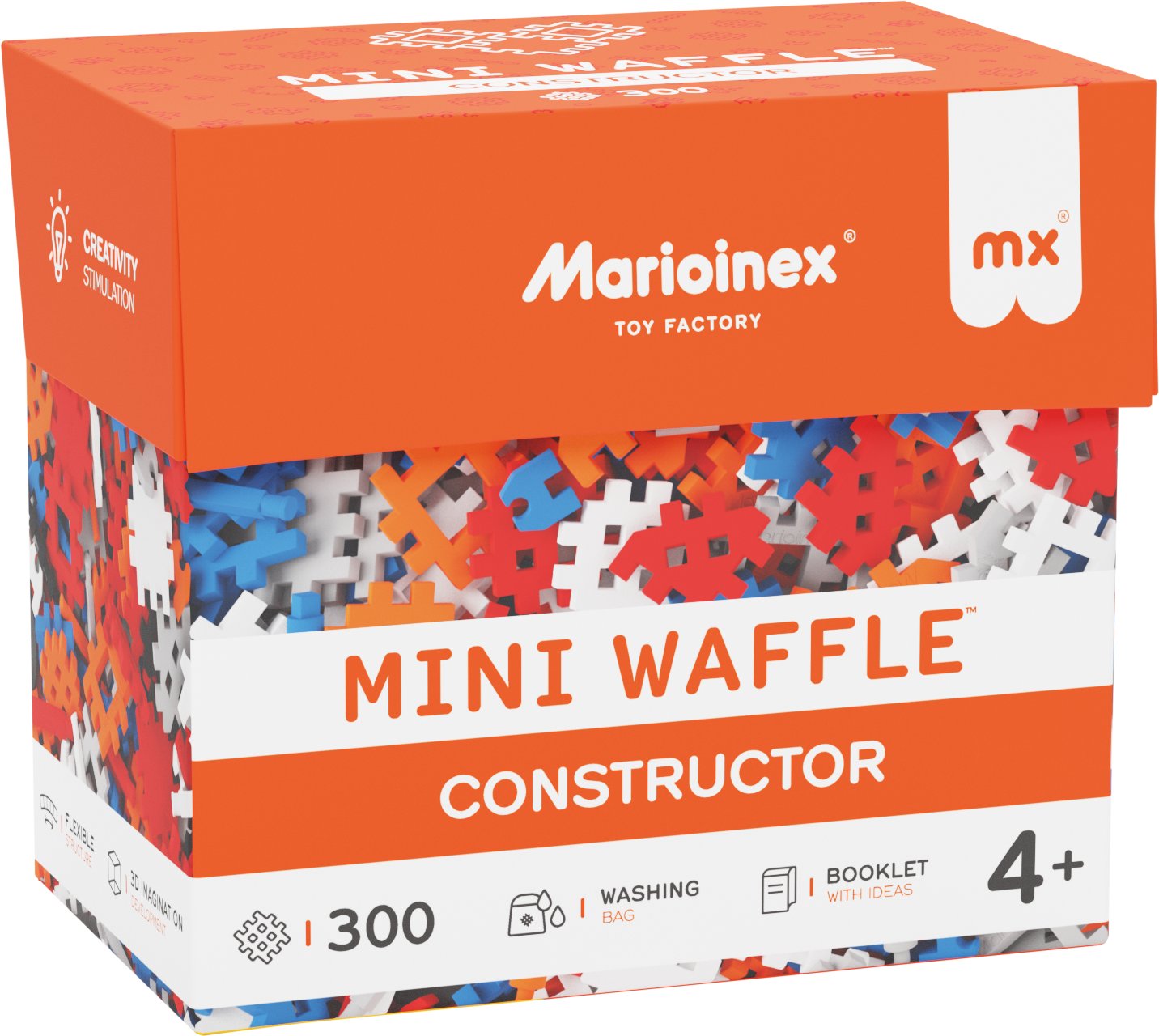 Marioinex Klocki Waffle mini 300 szt. Konstruktor w pudełku