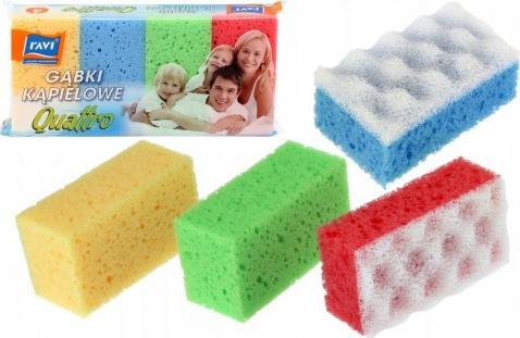 Ravi Gąbki kąpielowe do kąpieli i masażu 4szt