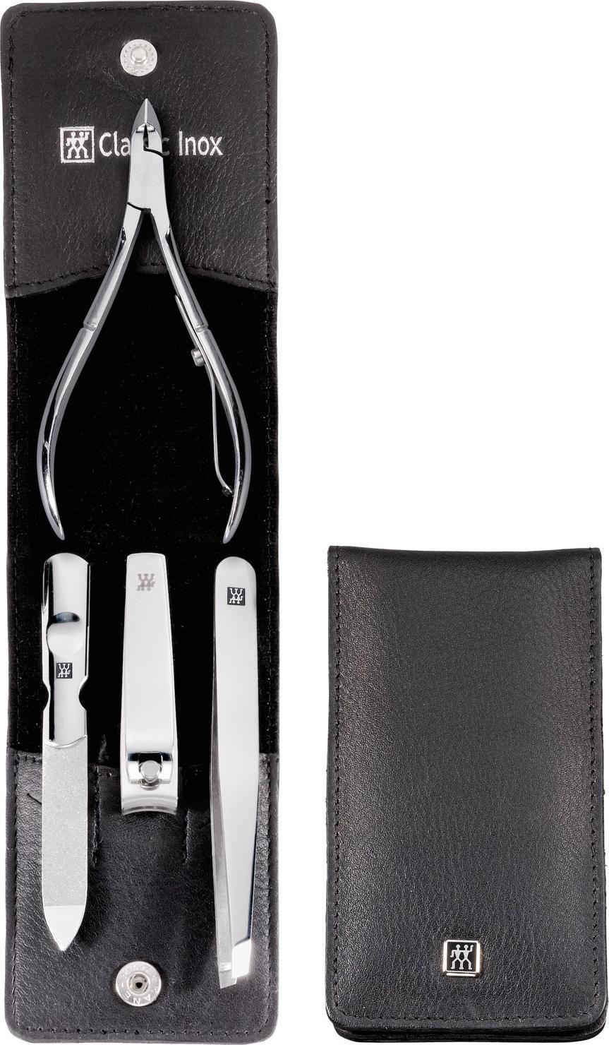 Zwilling Zwilling CLASSIC INOX Neats leather case, black, 4 pc