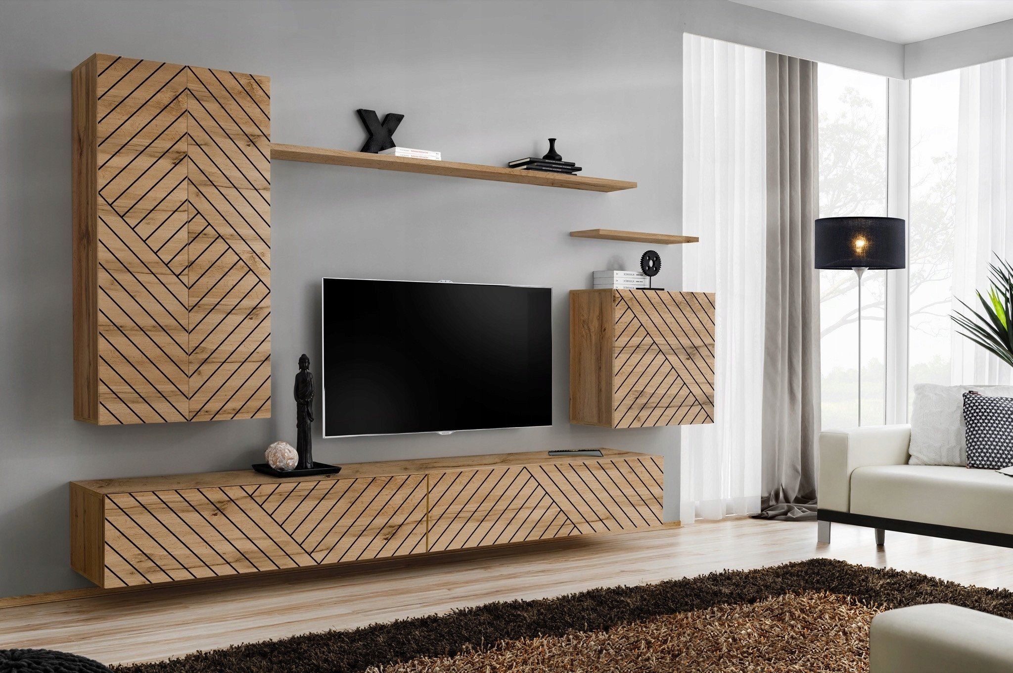 Meblościanka SWITCH LAMEL II dąb wotan ASM Meble