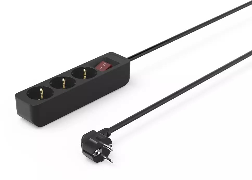 Hama Power Strip 1.4 m 3 gniazda czarne przedłużacz 00223013 (4047443546395)