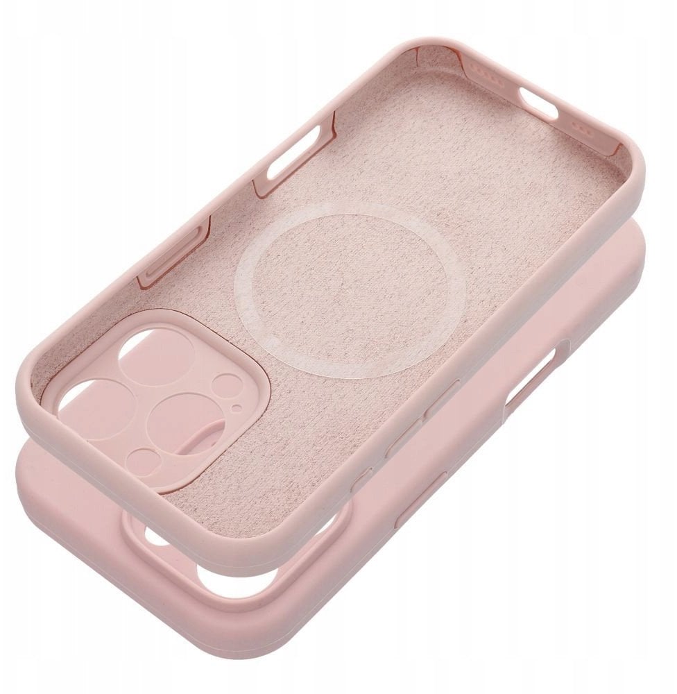 Futerał SILICONE 2mm do IPHONE 15 Pro kompatybilny z MagSafe pudrowy róż