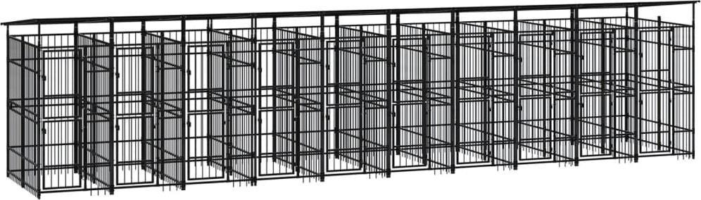 vidaXL vidaXL Kojec zewnętrzny dla psów, z zadaszeniem, stalowy, 18,43 m