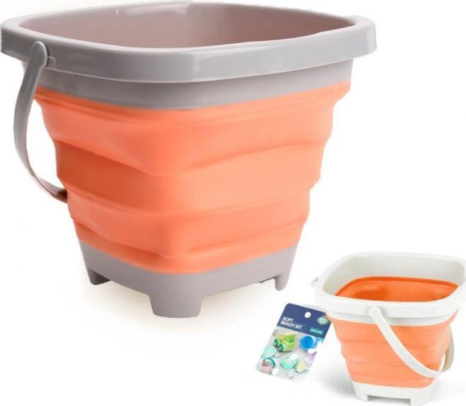 Woopie WOOPIE Wiaderko Składane Kwadratowe Pomarańczowe