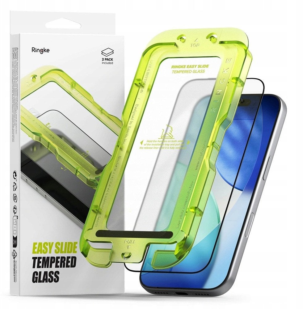 SZKŁO HARTOWANE RINGKE EASY SLIDE 2-PACK IPHONE 17 PRO BLACK