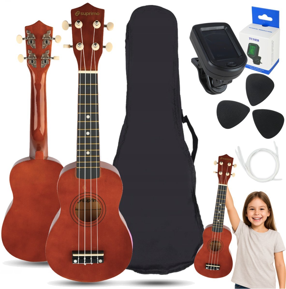 SUPRIMO UK21 SET DW ukulele sopranowe 21"" ciemne