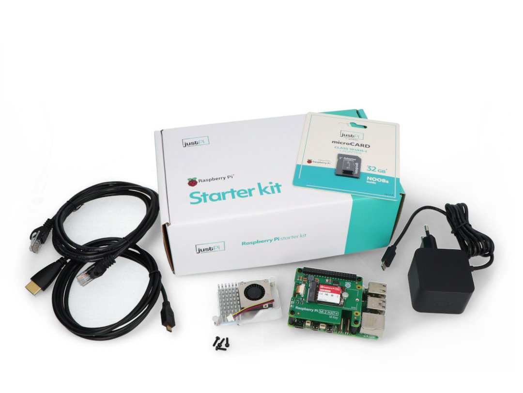 JustPi Zestaw justPi Pro - Raspberry Pi 5 WiFi 8GB RAM + SSD + 32GB microSD + oficjalne akcesoria
