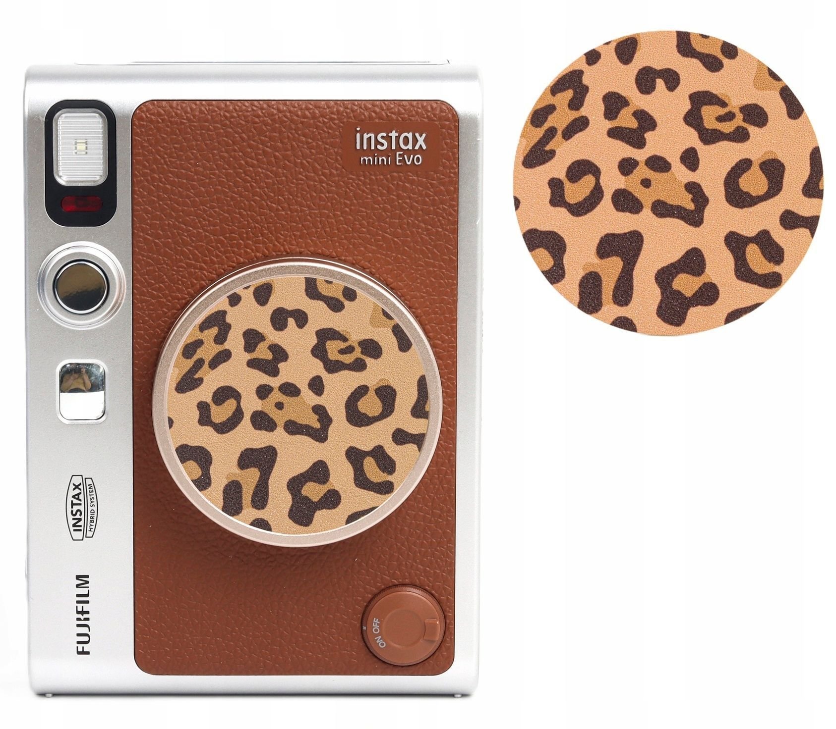 LoveInstant Naklejka Dekoracyjna Na Dekielek Do Fuji Fujifilm Instax Mini Evo / 3m / Brązowy – Wzór Leopard