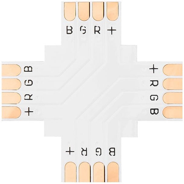 Konektor do taśm led typu "+" 10mm RGB 1szt X4885