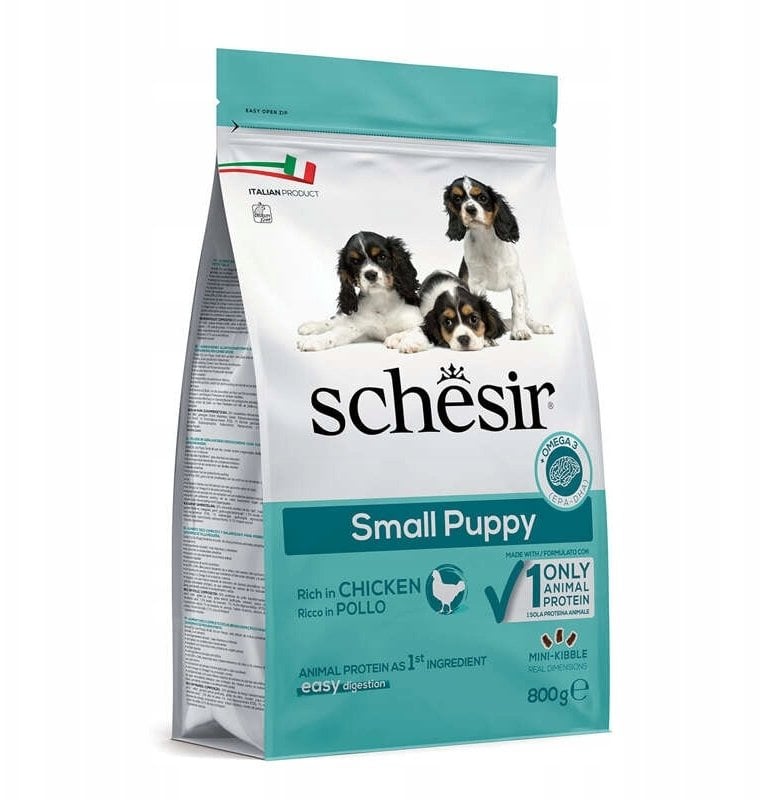 Schesir Original, karma sucha, dla szczenią, kurczak, 800 g, worek, dla małych ras