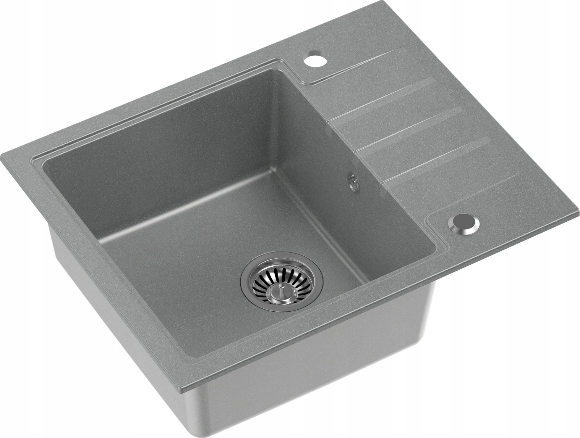 Zlewozmywak Steiner PETER 116 Steingran granitowy szary 1-komorowy z/o (62x50x20) z syfonem i zaślepką