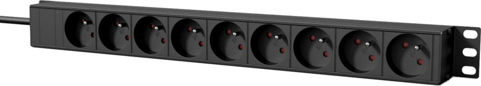 Caymon Listwa zasilająca 19" 9x French Type E 2.5 m z tylnym wyłącznikiem (PSR119FS/B)