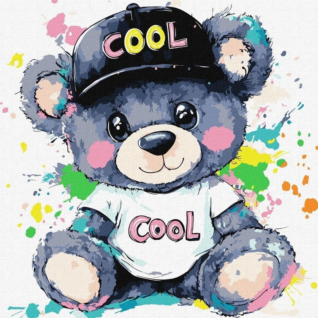 Malowanie po numerach -Fajny miś Kids 40x40cm