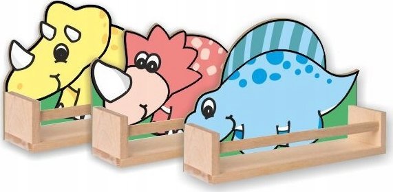 Półka drewniana DINO DINOZAURY ZESTAW 3 SZT