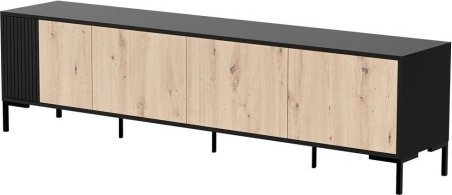 Cama Meble Szafka RTV MERCI 200x40x54 czarny/dąb artisan