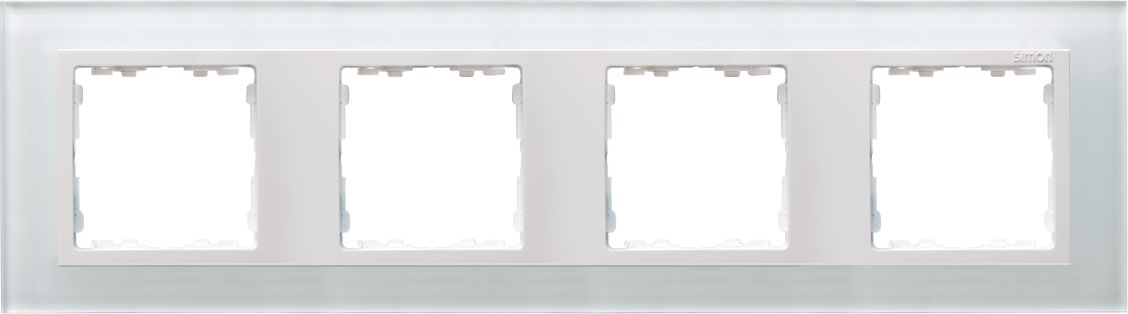 Kontakt-Simon Ramka poczwórna Simon 82 szklana biały (82647-30)