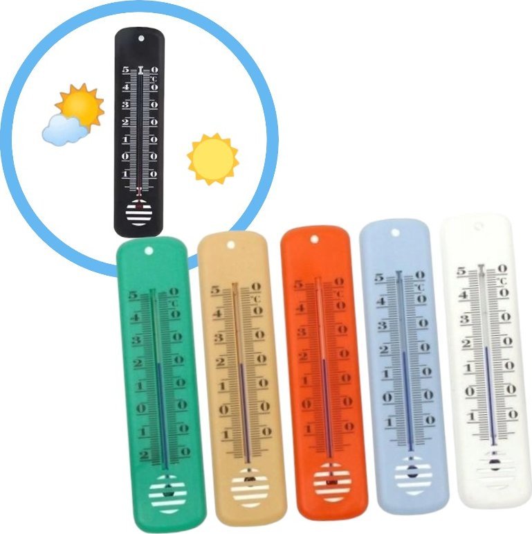 Terdens Termometr Pokojowy plastikowy Mix kolor 14,5cm