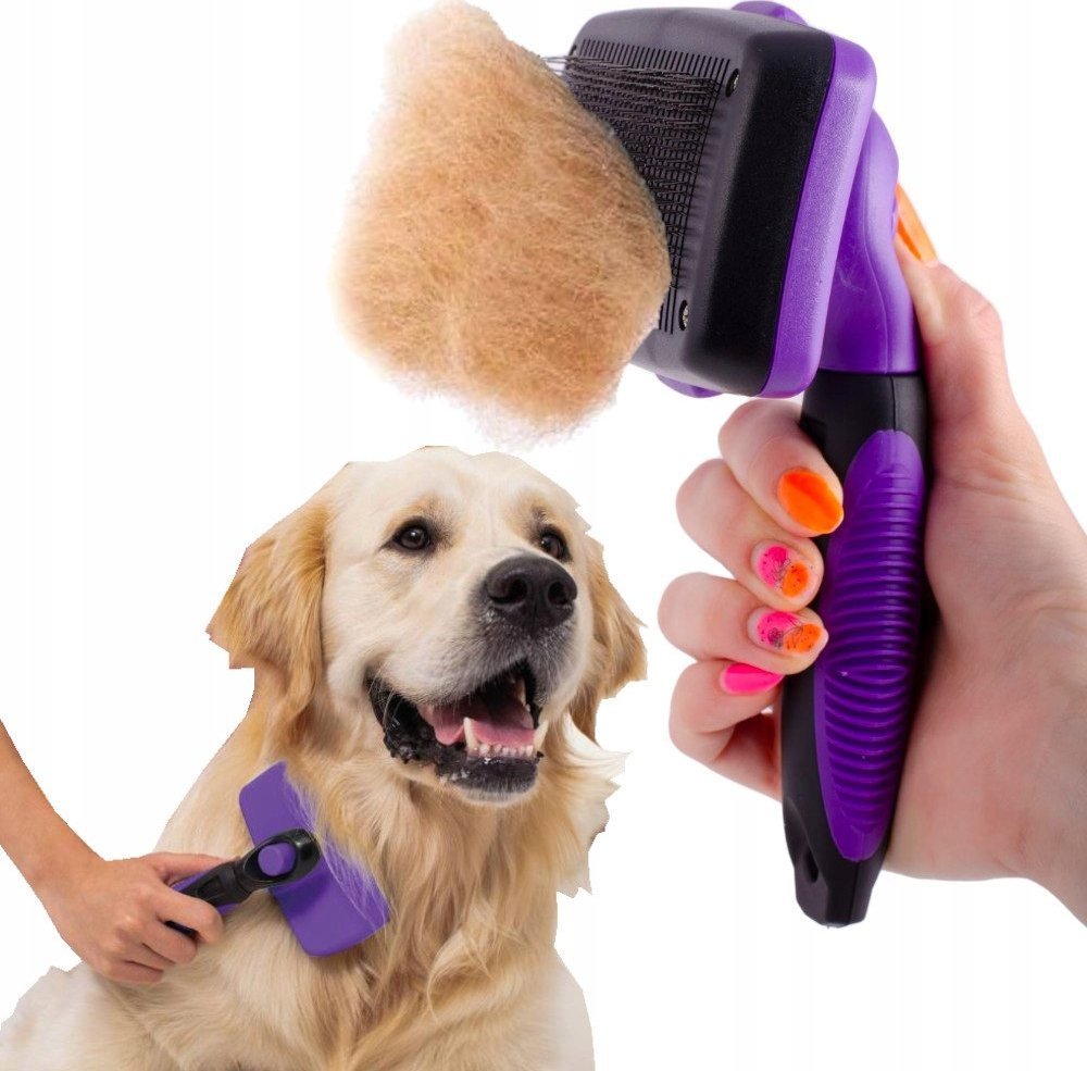 Wobell Szczotka do wyczesywania Sierści dla Psa Kota Samoczyszcząca Zgrzebło XL