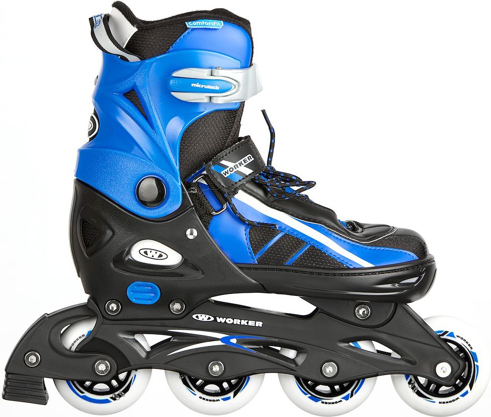 Rolki Worker Lumine z wymienną płozą regulowane niebieskie r. 29-32