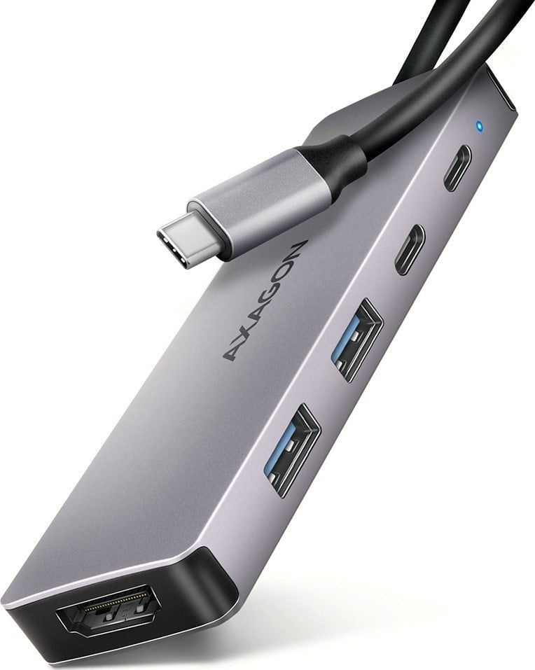 HUB USB Axagon HMC-5H60, USB 5Gbps hub, porty 2x USB-A, 1x USB-C, HDMI 4k/60, PD 100W, kabel USB-C 15cm