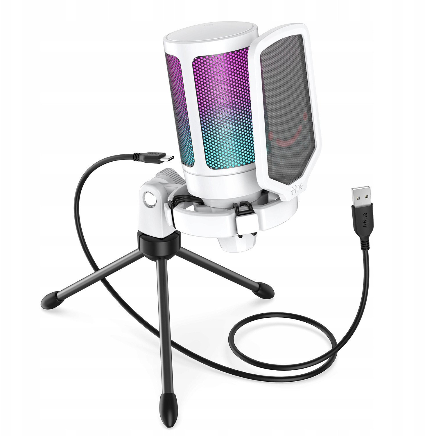 Mikrofon pojemnościowy studyjny Fifine A6VW AMPLIGAME USB RGB Plug&Play