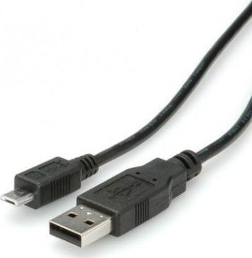 Kabel USB Roline USB-A - micro-B 1.8 m Czarny (11.02.8752)