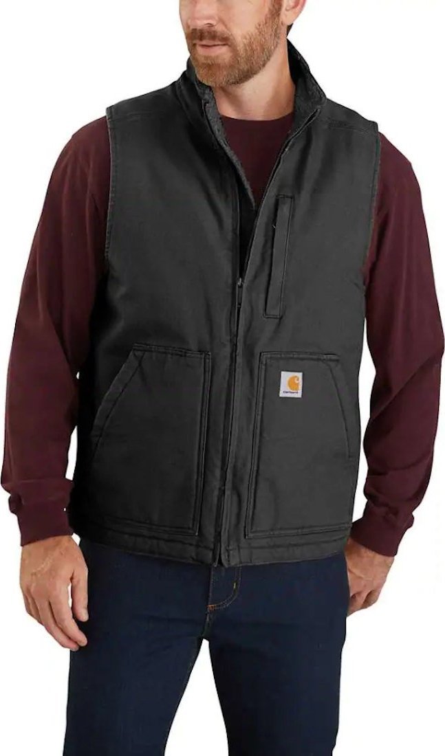 Carhartt Kamizelka Carhartt Washed Duck Sherpa-Lined Black