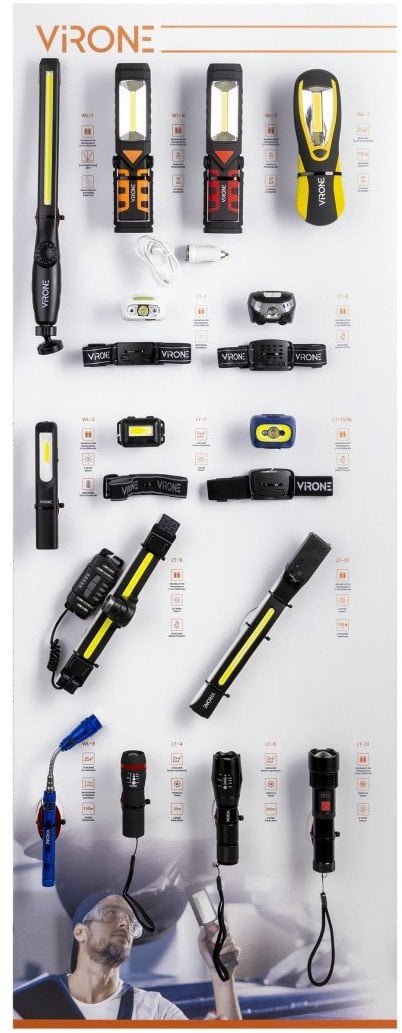 Tablica ekspozycyjna - latarki, 50x133cm