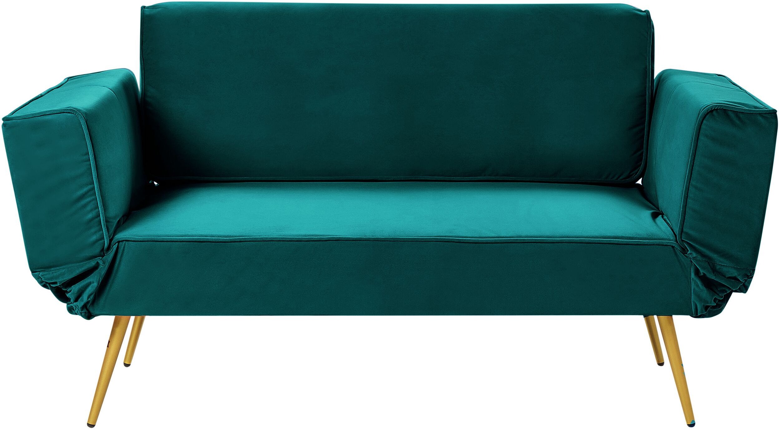 Sofa rozkładana welurowa szmaragdowa SAARELA