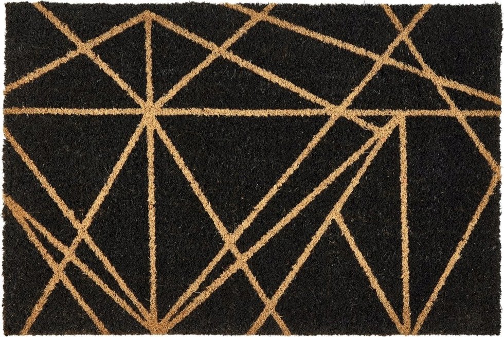 Beliani Wycieraczka kokosowa wzór geometryczny 40 x 60 cm czarna KISOKOMA