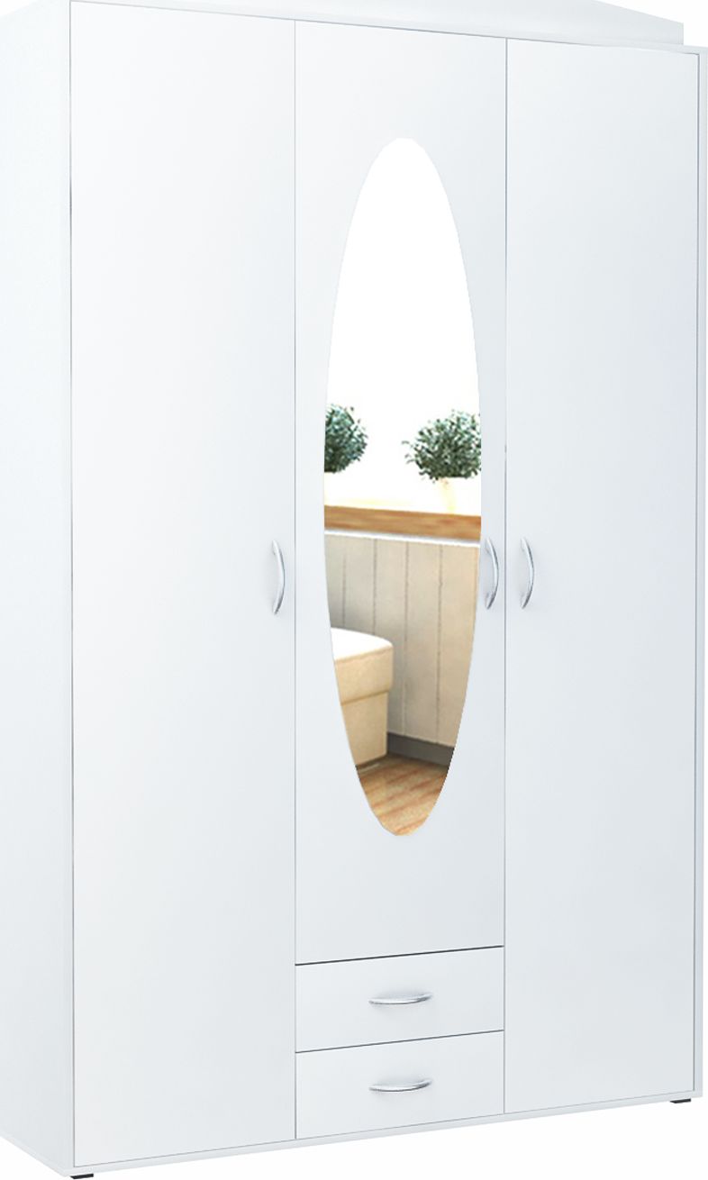 Bestseller Szafa Trzydrzwiowa SZ02 Biały 190x127x55 cm