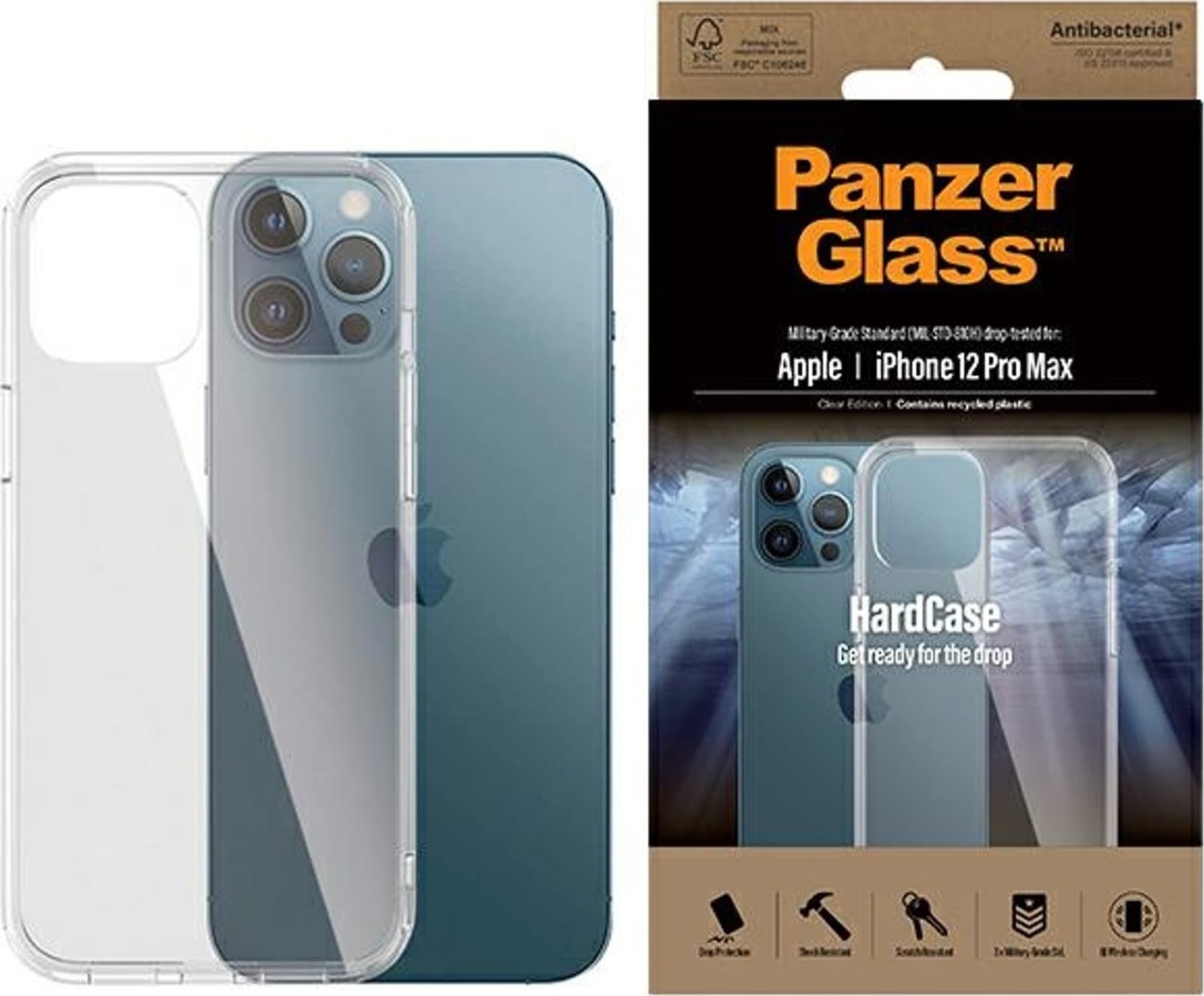 PanzerGlass Etui ClearCase Apple iPhone 12 Pro Max Military grade clear 0425