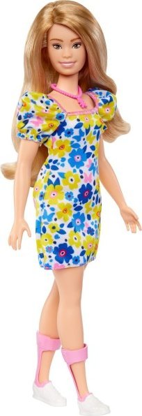 Lalka Barbie Mattel Fashionistas z zespołem Downa ubrana w kwiecistą sukienkę FBR37 (HJT05)