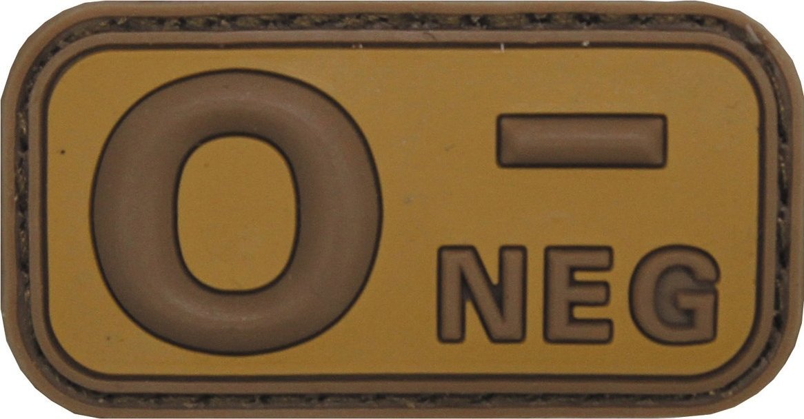 MFH Marker naszywka grupy krwi gumowe "O NEG, 3D