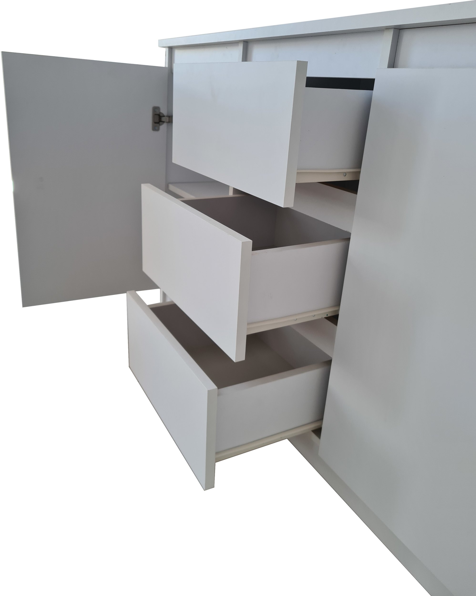 Komoda Biała Z 3 Szufladami 120cm Do Salonu Sypialni Pokoju Młodzieżowego