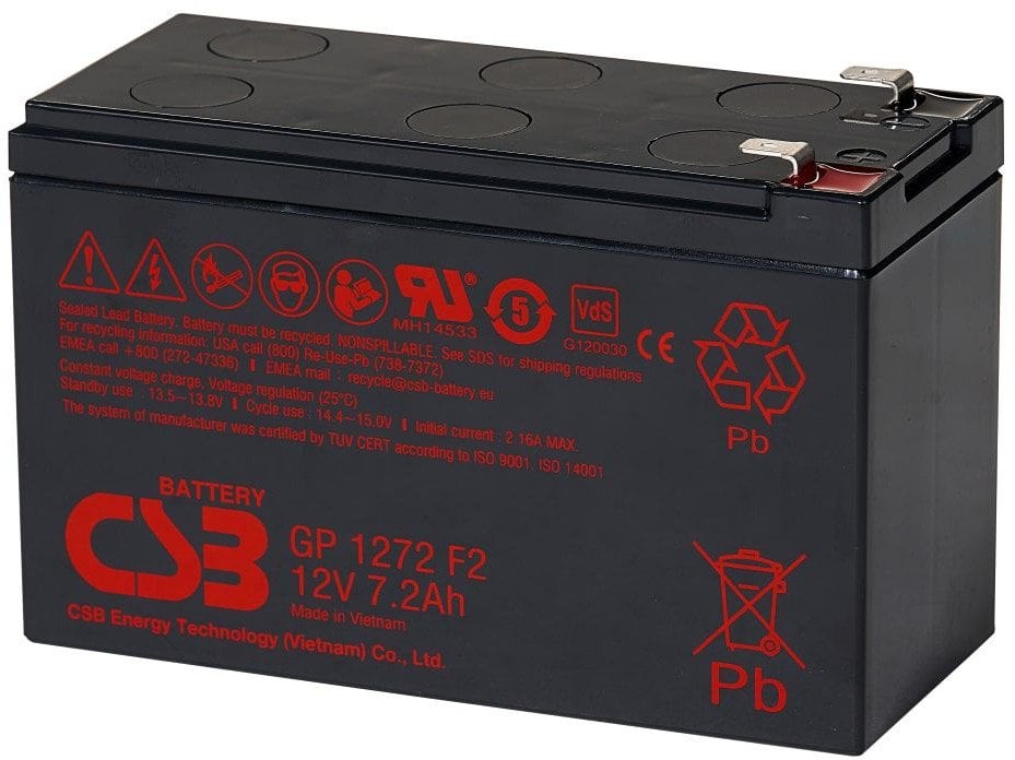 Lead acid battery 12V 7.2Ah Pb AGM VRLA CSB