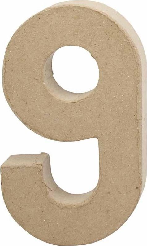Creativ Company Cyfra 9 z papier-mache H: 20,5 cm