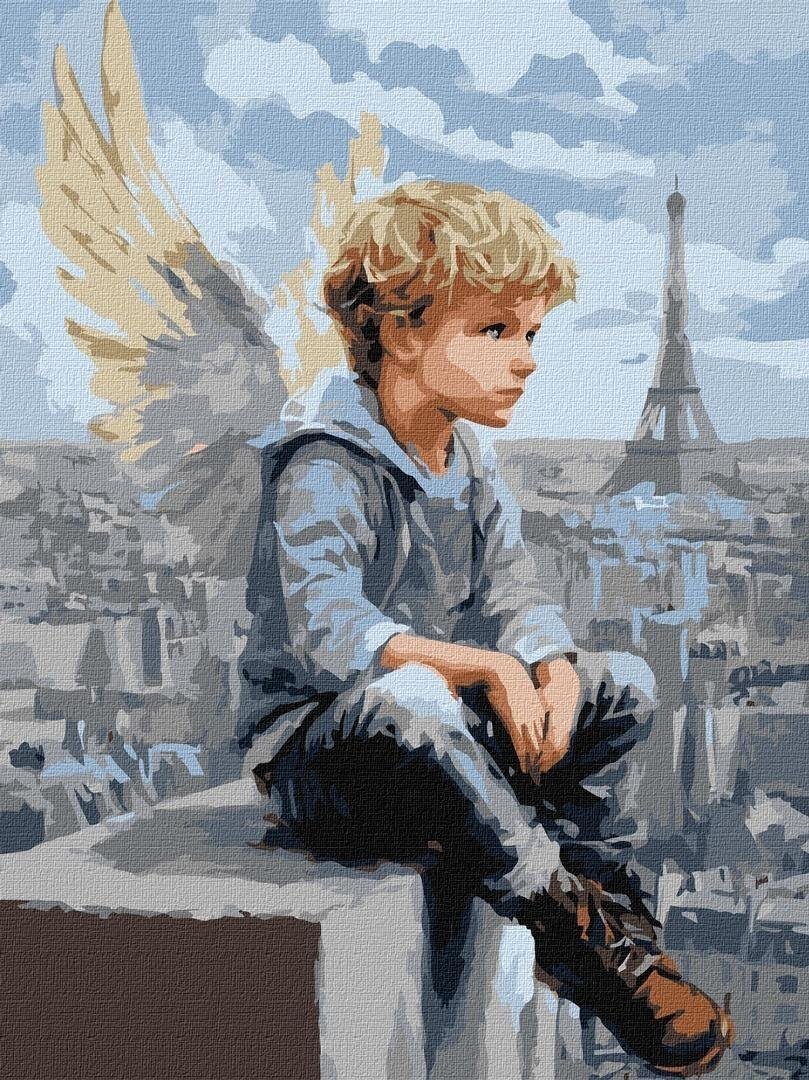 Malowanie po numerach - Chłopiec anioł 30x40cm