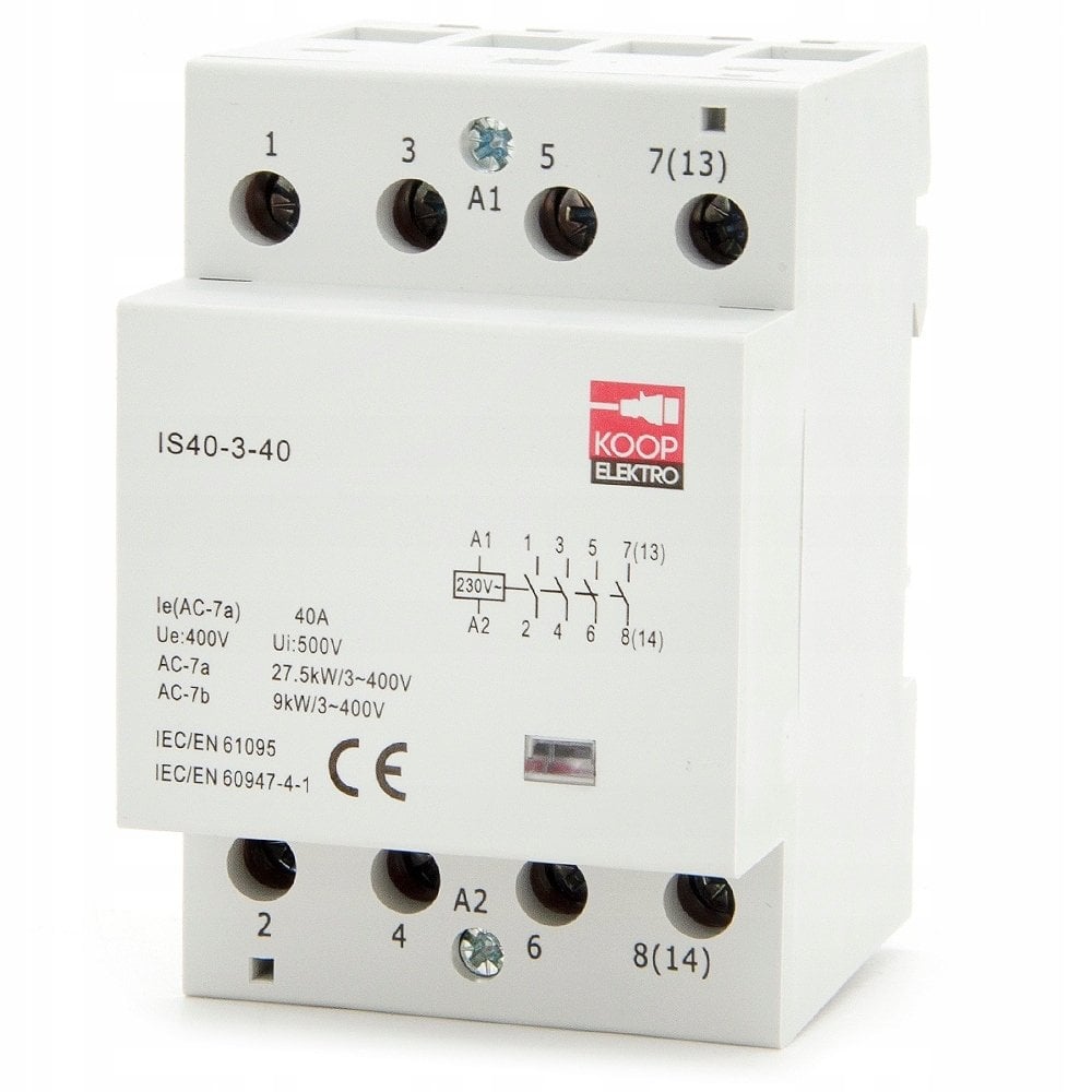 Stycznik modułowy 40-40 40A 4NO 230V 3P 3-FAZ IS40-3-40
