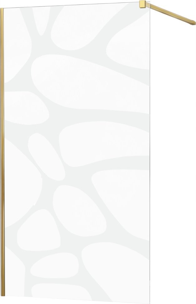 Mexen Mexen Kioto ścianka prysznicowa 70 x 200 cm, transparent/biały wzór 8 mm, złoty - 800-070-101-50-97