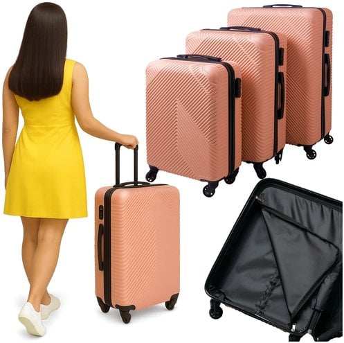 Zestaw walizek 3w1- różowe Trizand 26663