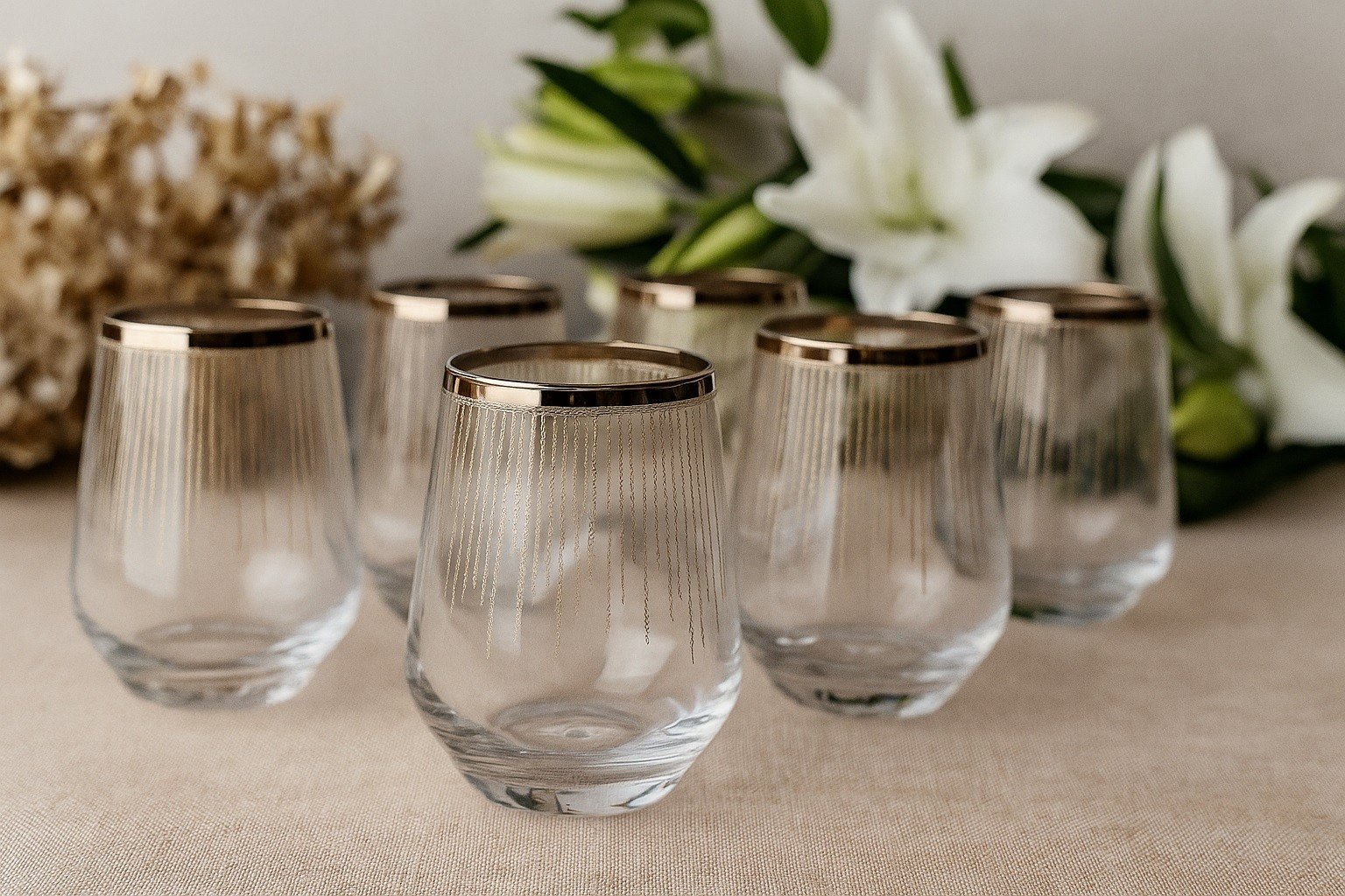 Komplet 6 szklanek do whisky 350 ml Koral Platin